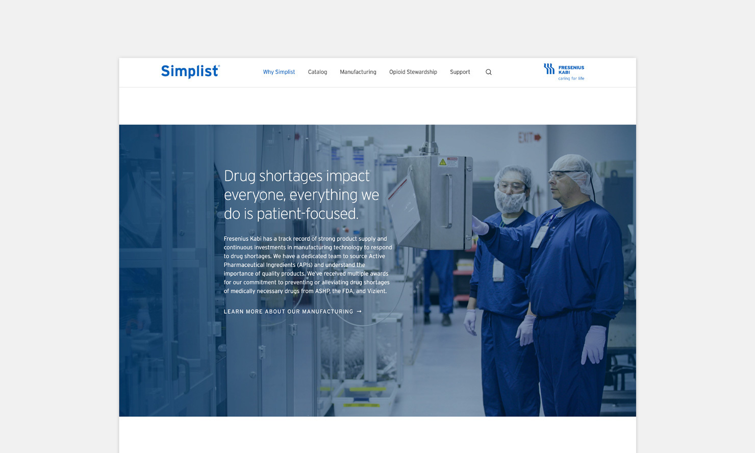 Multiple Fresenius Kabi Simplist Website