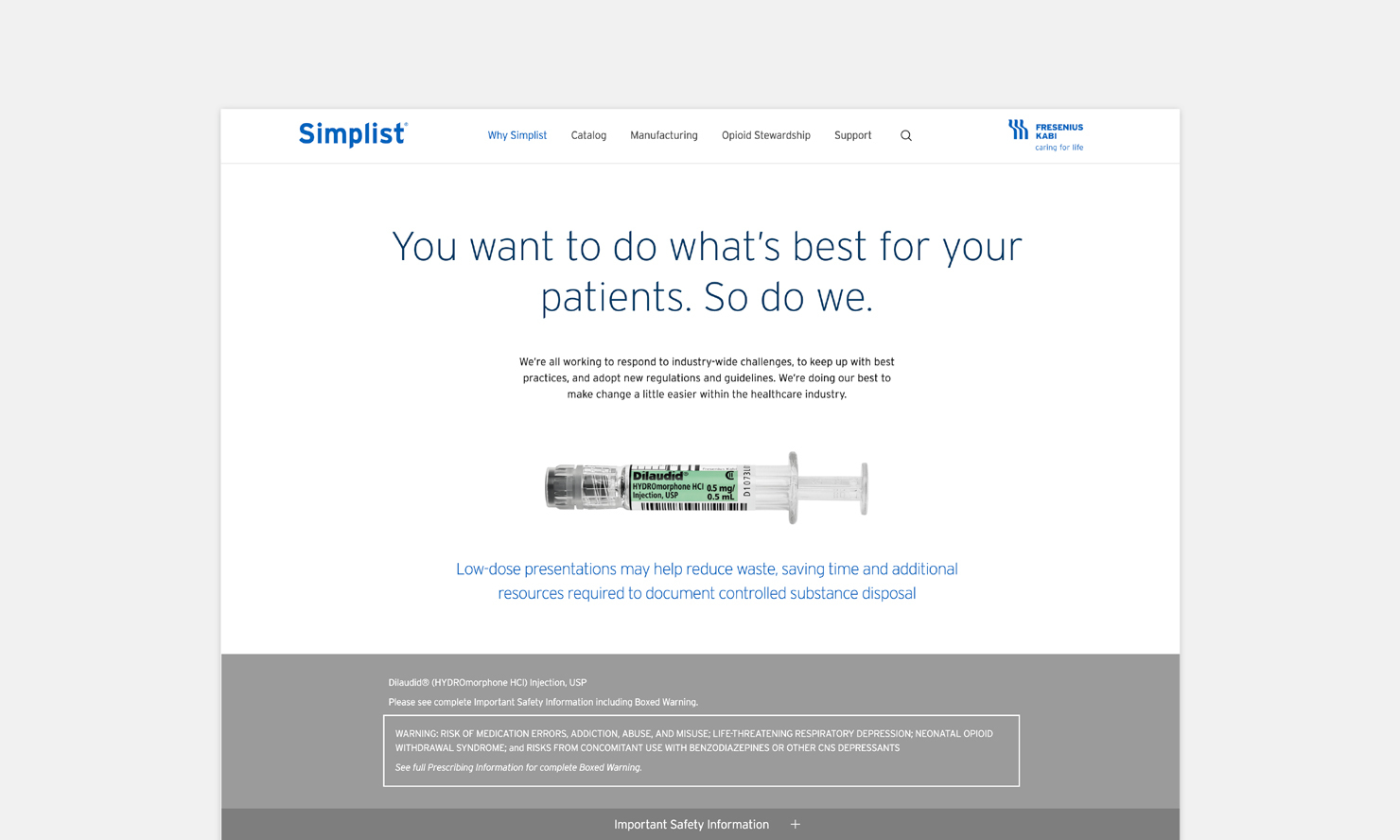 Multiple Inc, Simplist® Prefilled Syringes by Fresenius Kabi