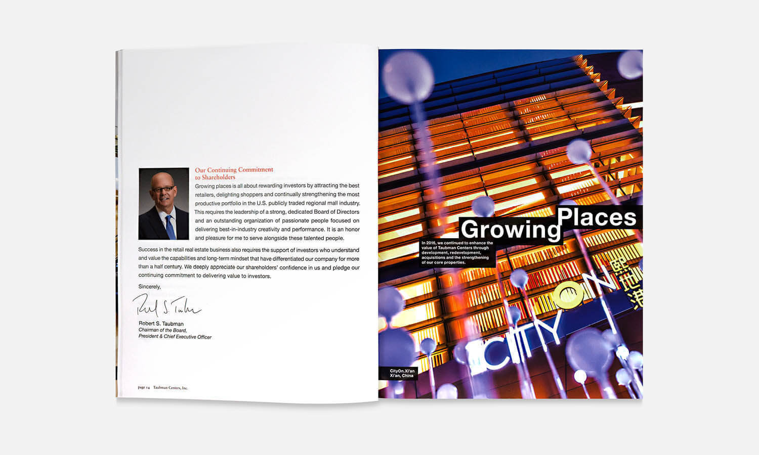 Multiple Inc, Taubman, 2016 Annual Report